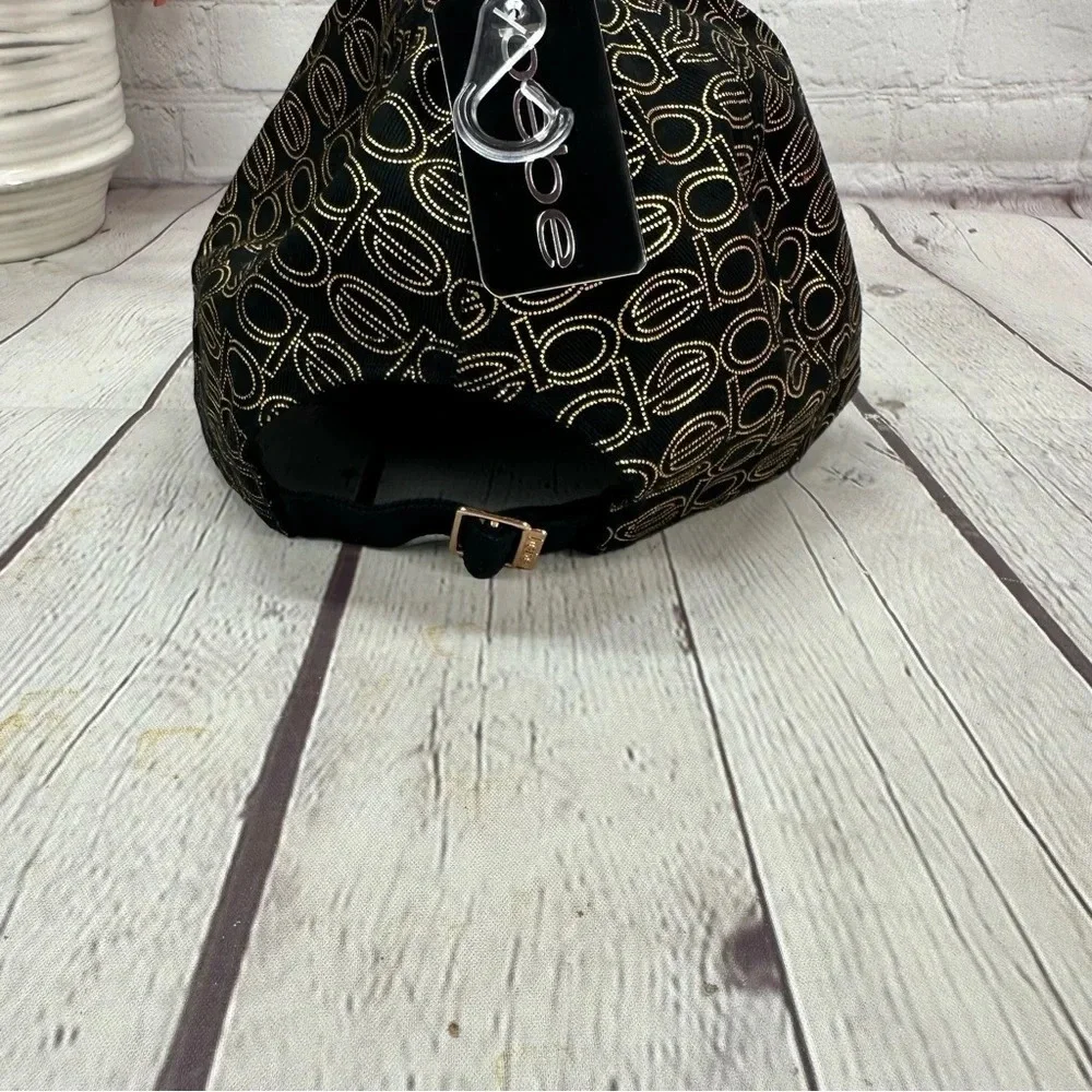 NWT Bebe baseball cap trucker hat gold black streetwear glam